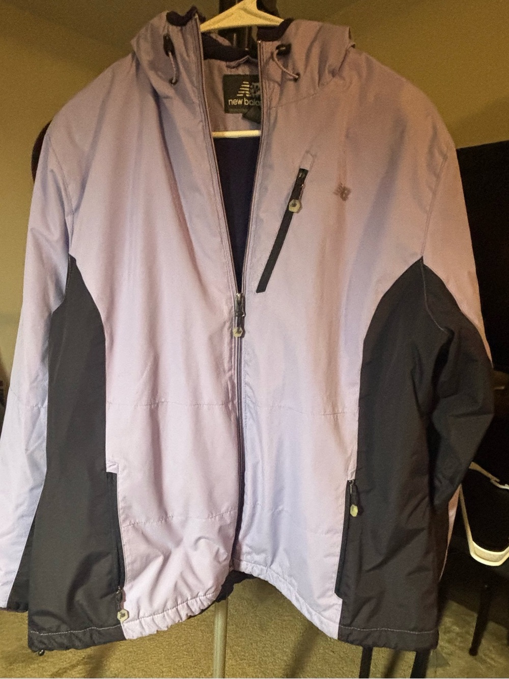 New Balance Lavender and Black Hooded Windbreaker Jacket
